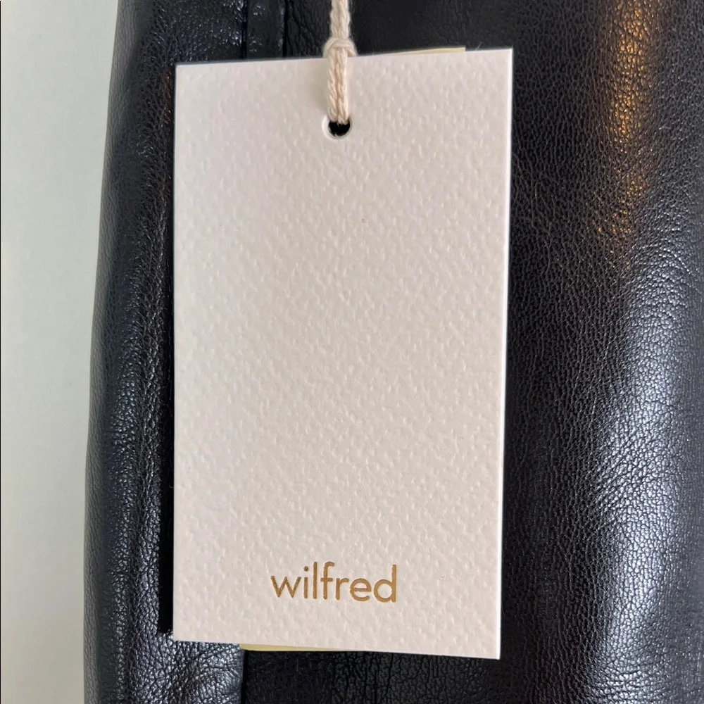 NWT Wilfred Beatrix Faux Leather Pant High Rise Flare Black 0 - Picture 5 of 13